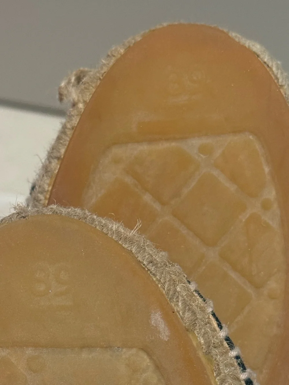 CHANEL Tan Canvas Espadrilles with Black Cap Toe